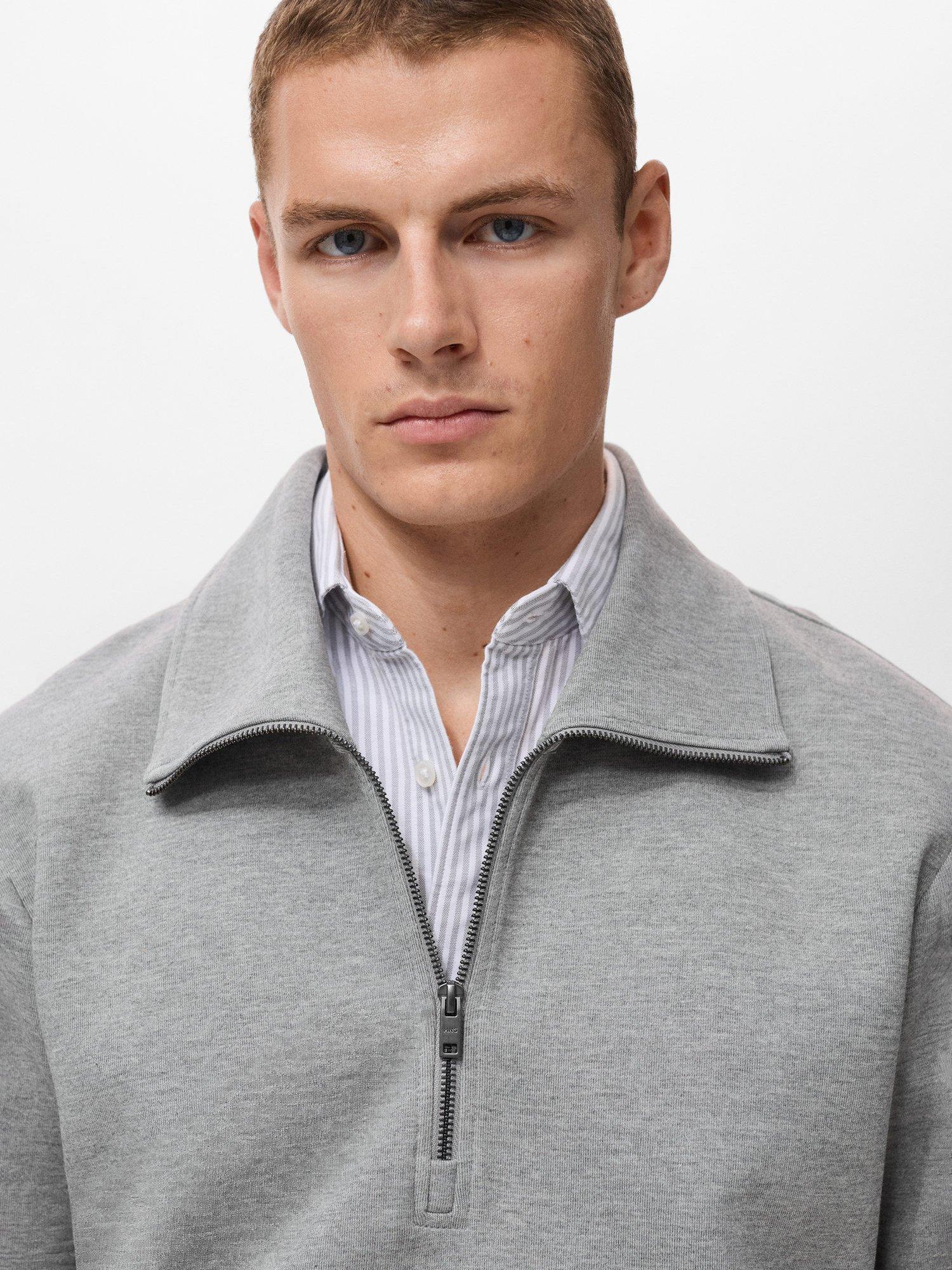 Product image 6 of 8, which shows Mango Sudadera Winny Quarter-Zip Jumper, Medium Grey, L