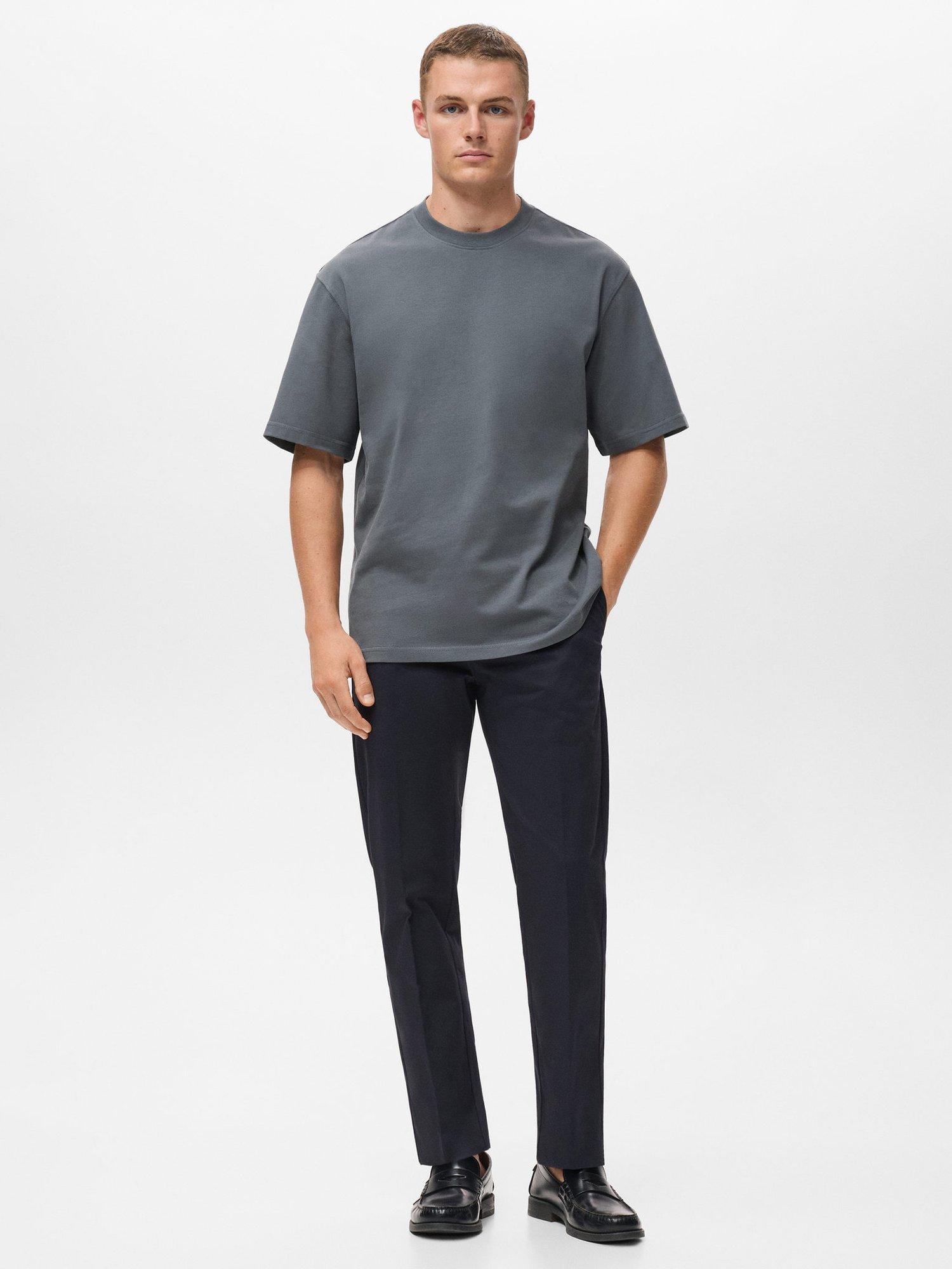 Product image 2 of 8, which shows Mango Anouk Cotton Regular Fit Short Sleeve T-Shirt, Medium Blue, S