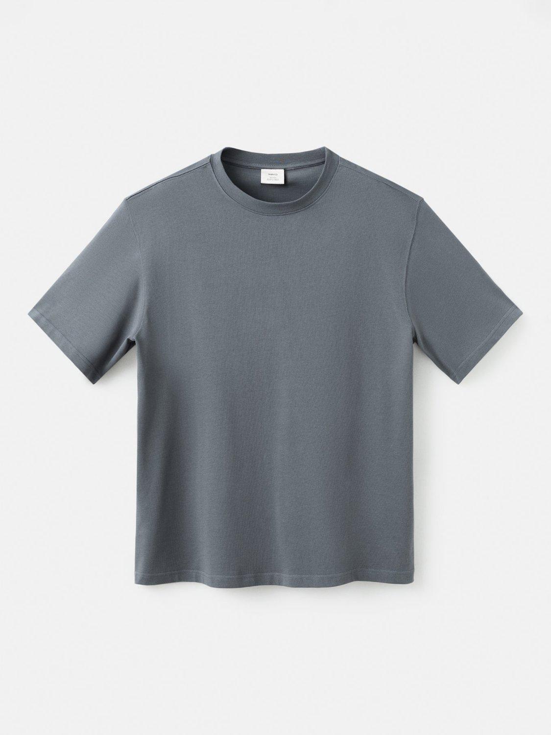 Product image 3 of 8, which shows Mango Anouk Cotton Regular Fit Short Sleeve T-Shirt, Medium Blue, S