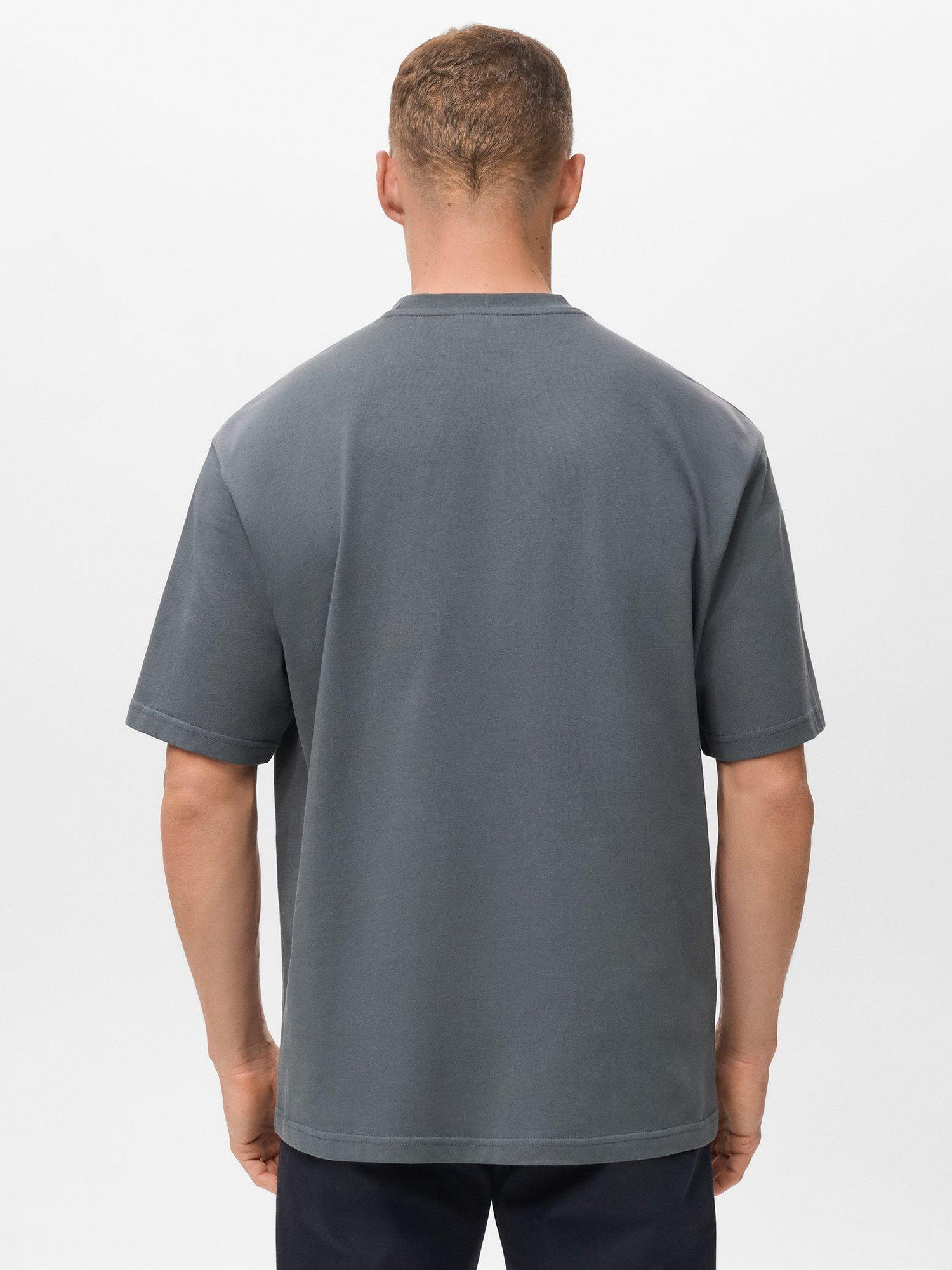 Product image 4 of 8, which shows Mango Anouk Cotton Regular Fit Short Sleeve T-Shirt, Medium Blue, S