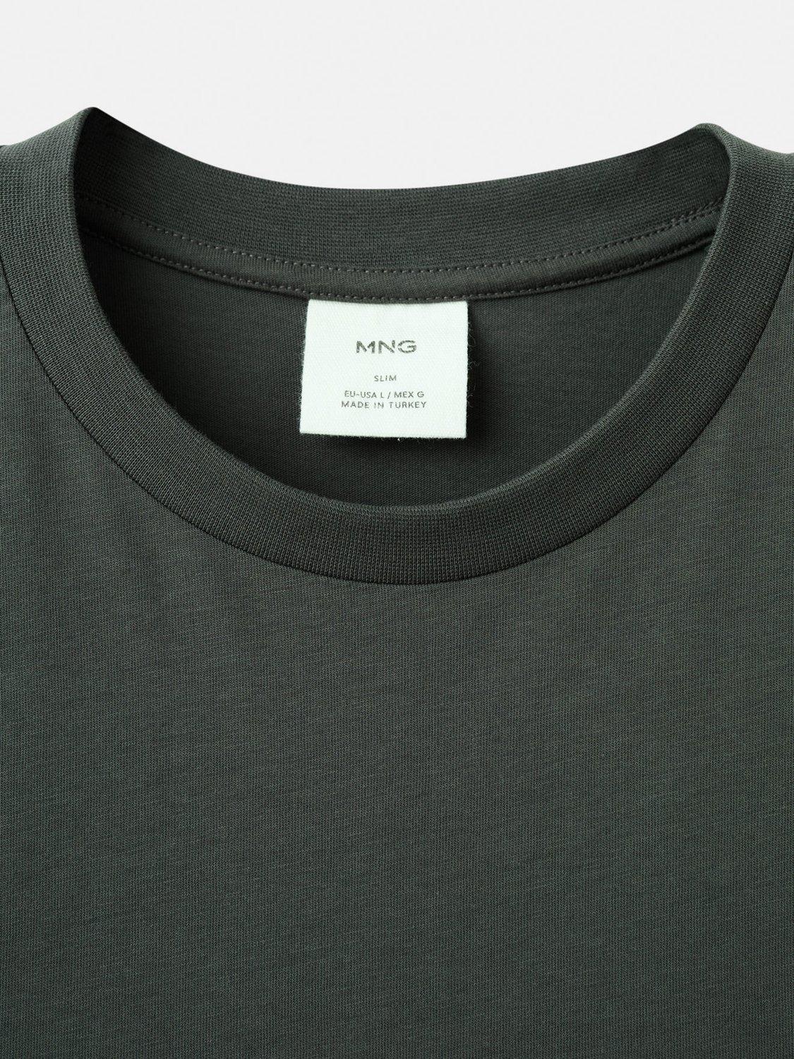 Product image 8 of 8, which shows Mango Cherlo Cotton T-Shirt, Medium Brown, XS