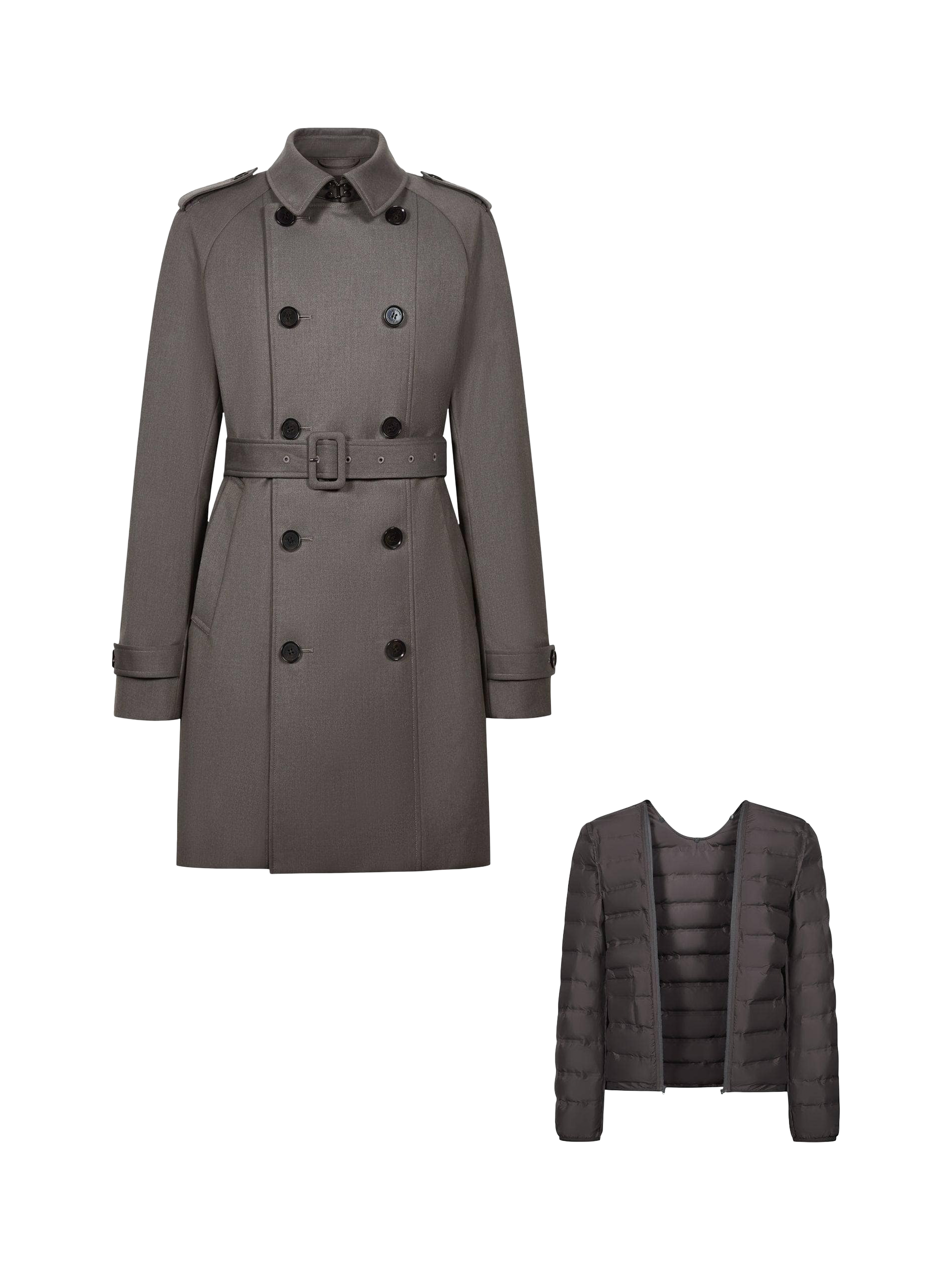 Product image 3 of 6, which shows Bosideng Mid-Length Trench Coat, Grey, XS