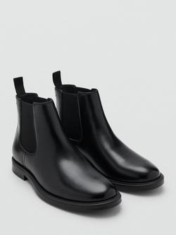Mango Botin London Faux Leather Chelsea Boots - view 2, Black