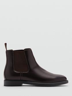 Mango Botin London Faux Leather Chelsea Boots, Brown