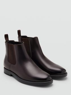 Mango Botin London Faux Leather Chelsea Boots - view 2, Brown
