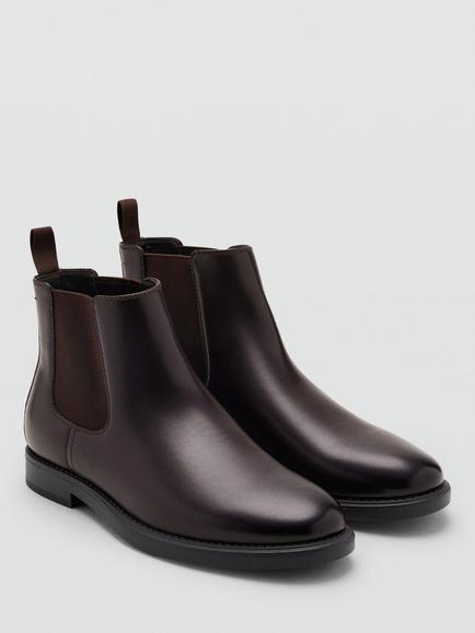 Mango Botin London Faux Leather Chelsea Boots - view 2, Brown