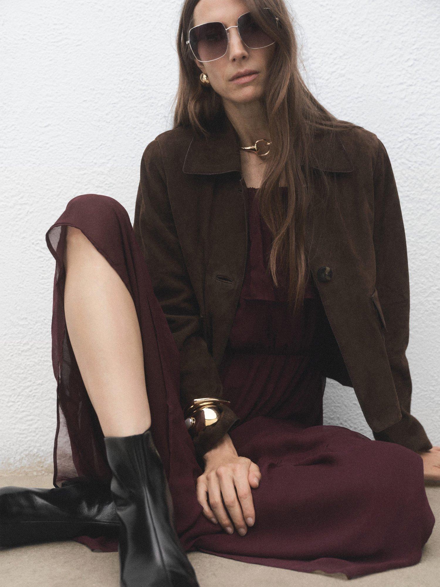 Product image 2 of 5, which shows Mango Clue Leather Ankle Boots, Black, 2