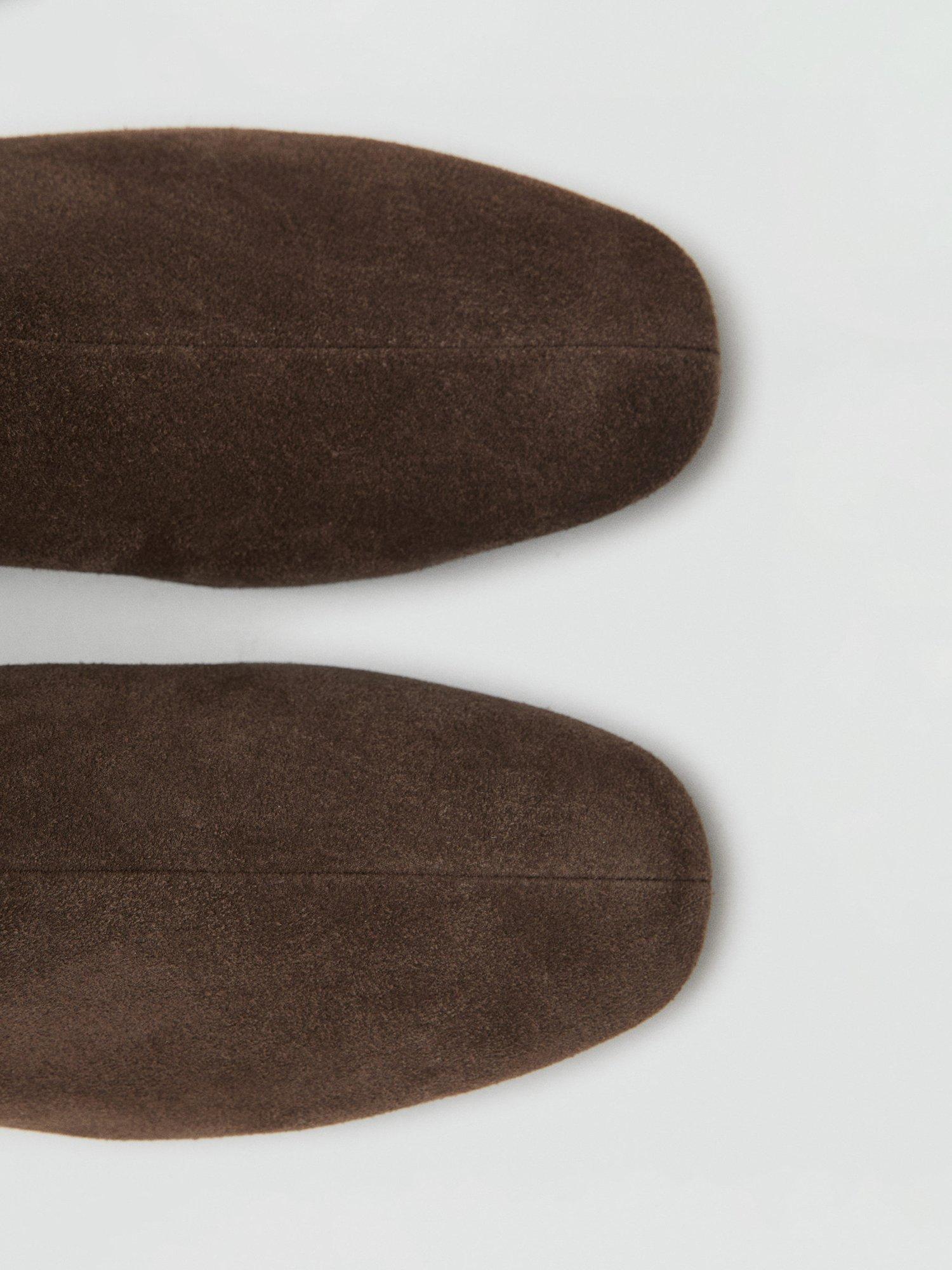 Product image 5 of 5, which shows Mango Clue Suede Ankle Boots, Dark Brown, 2