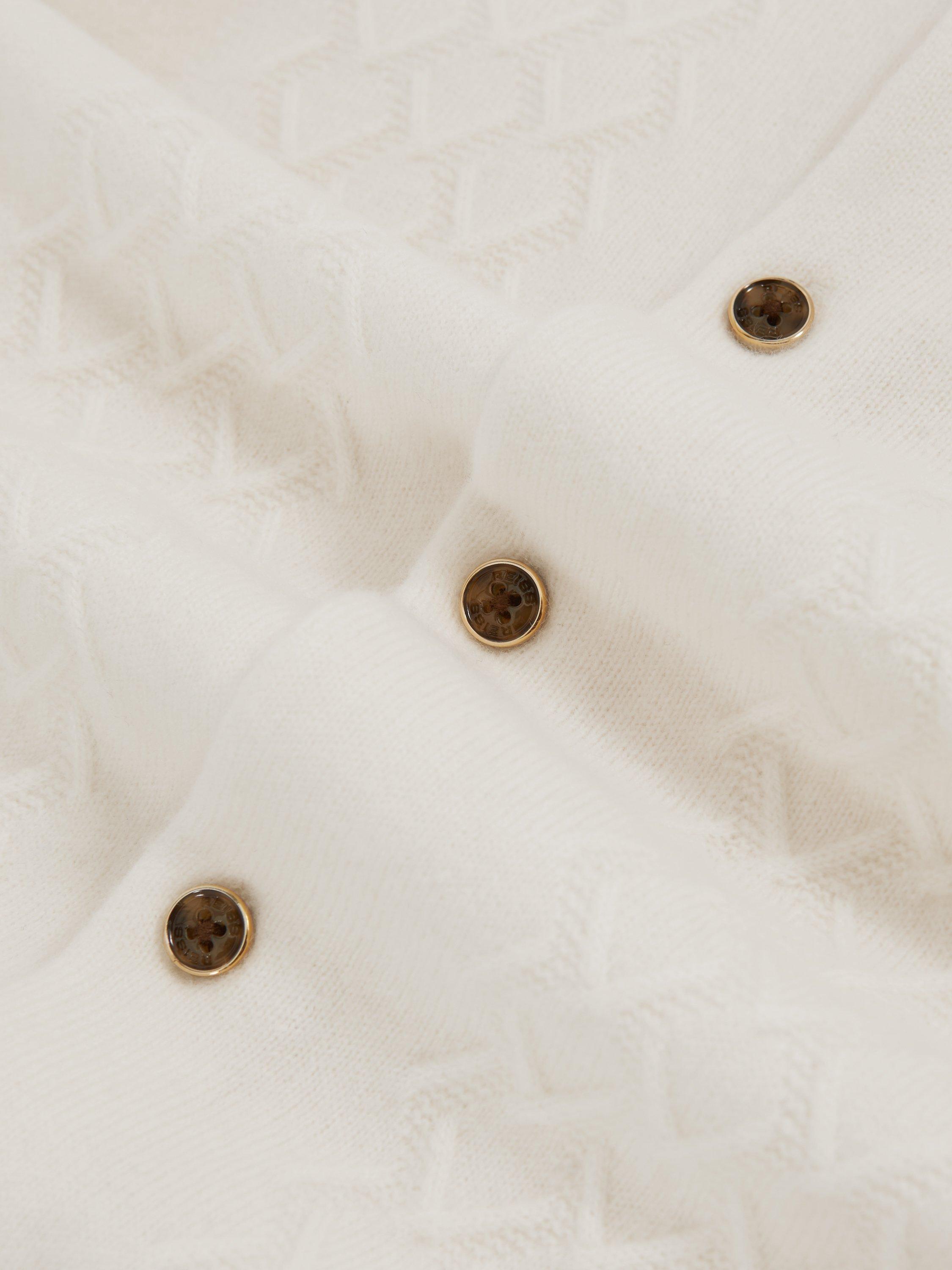 Product image 4 of 4, which shows Reiss Kids' Gideon Wool Cardigan, Off White, 3-4 years