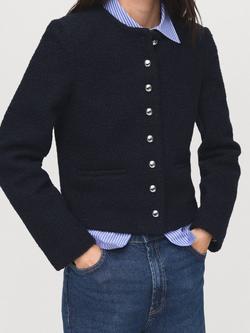 Mango Eloisa Crew Neck Jacket, Navy, Navy