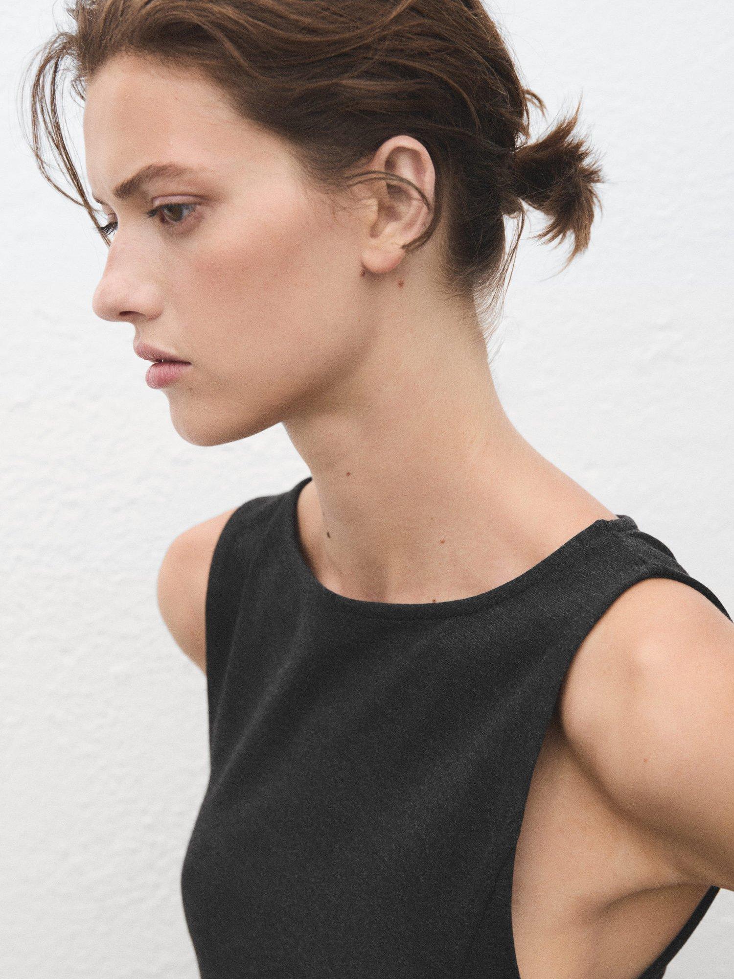 Product image 6 of 8, which shows Mango Memphis Sleeveless Dress, Grey, 10