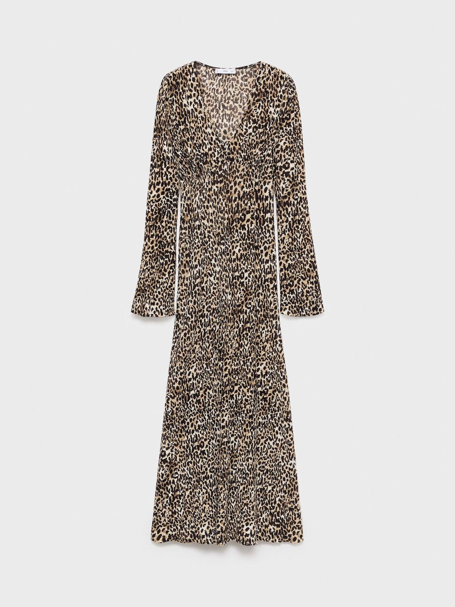 Product image 3 of 8, which shows Mango Pome Animal Print Dress, Black/Multi, 10