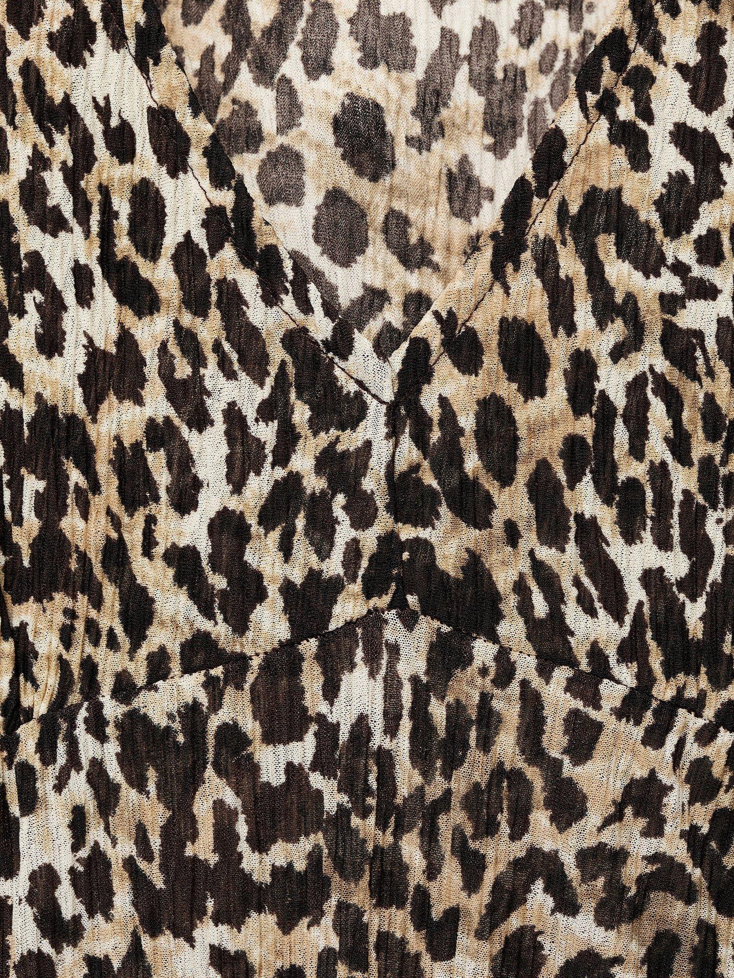 Product image 8 of 8, which shows Mango Pome Animal Print Dress, Black/Multi, 10
