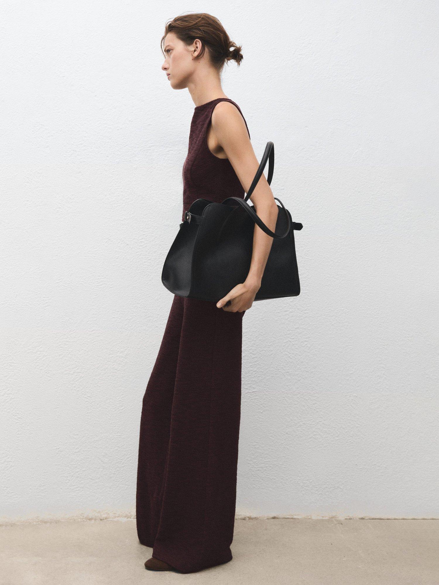 Product image 7 of 8, which shows Mango Beltino Jacquard Jumpsuit, Dark Red, M