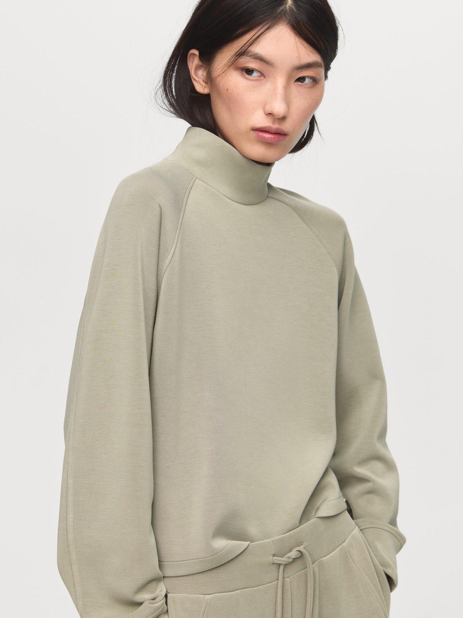 Mango Nei Funnel Neck Sweatshirt, Beige