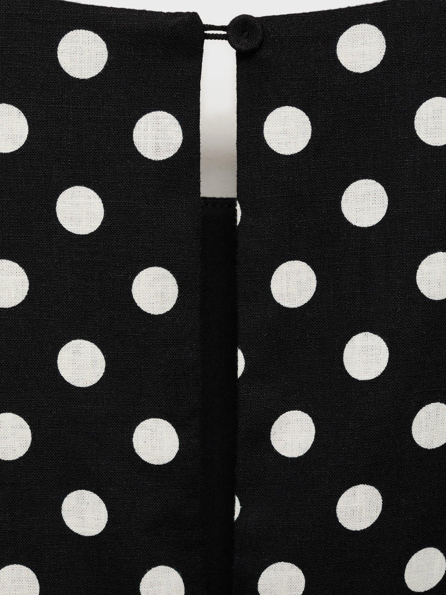 Product image 5 of 8, which shows Mango Romeo Polka Dot Jumpsuit, Black, XS
