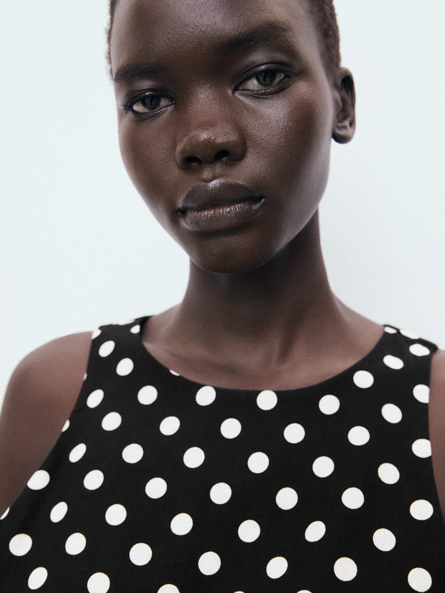 Product image 6 of 8, which shows Mango Romeo Polka Dot Jumpsuit, Black, XS