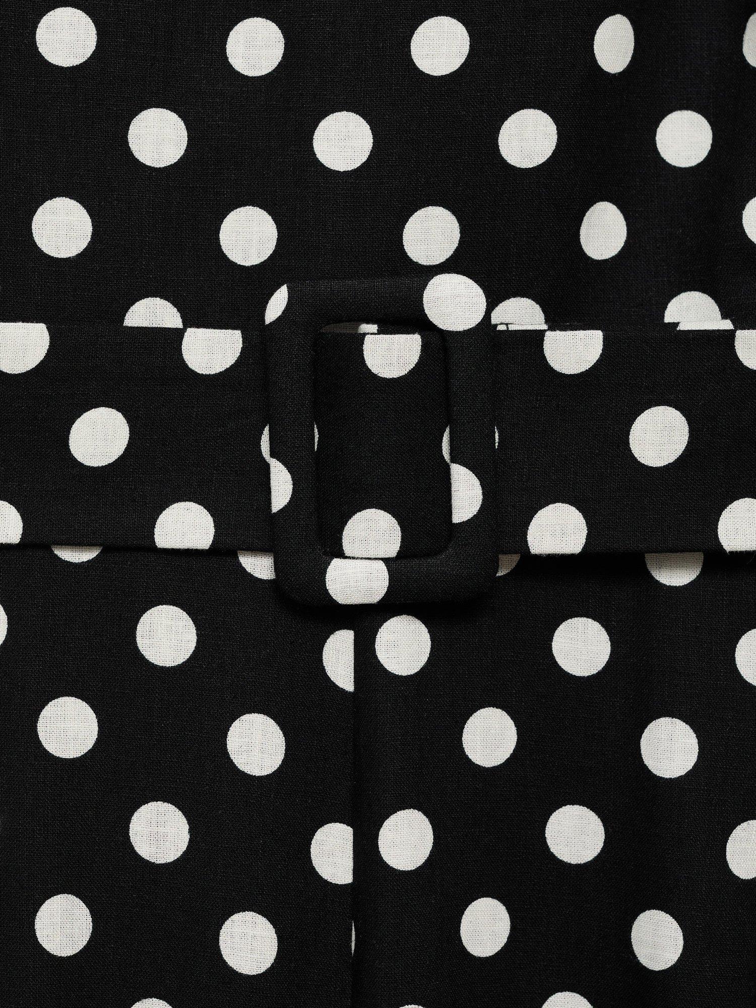 Product image 8 of 8, which shows Mango Romeo Polka Dot Jumpsuit, Black, XS