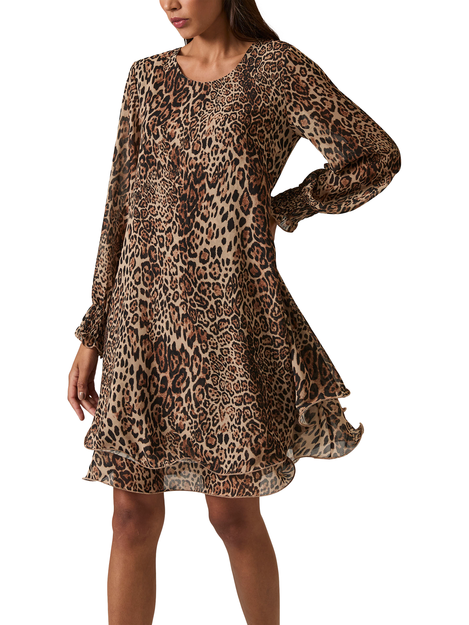 Product image 3 of 6, which shows James Lakeland Leopard Print Wave Hem Dress, Leopard, 8