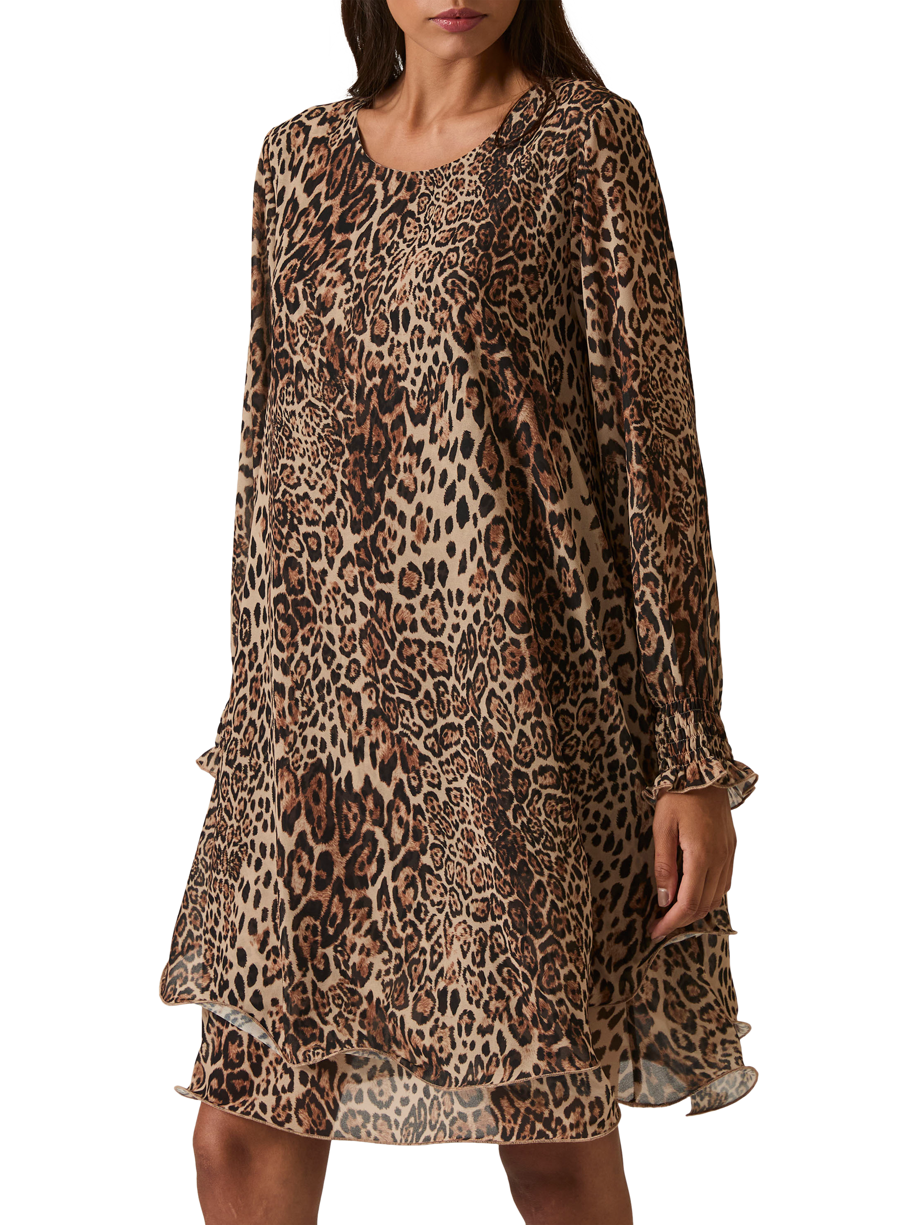 Product image 4 of 6, which shows James Lakeland Leopard Print Wave Hem Dress, Leopard, 8