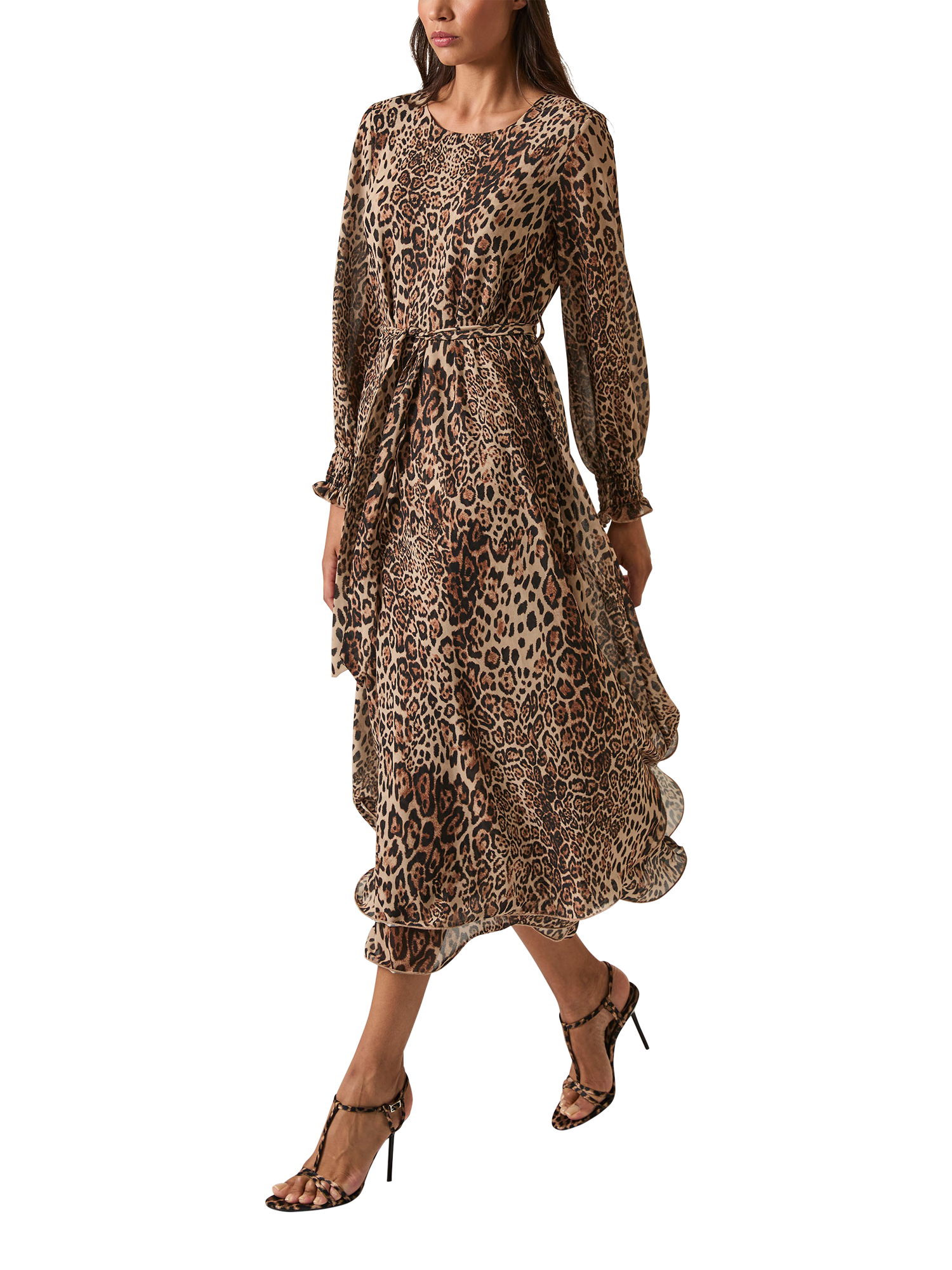 Product image 1 of 7, which shows James Lakeland Leopard Print Wave Hem Maxi Dress, Leopard, 8