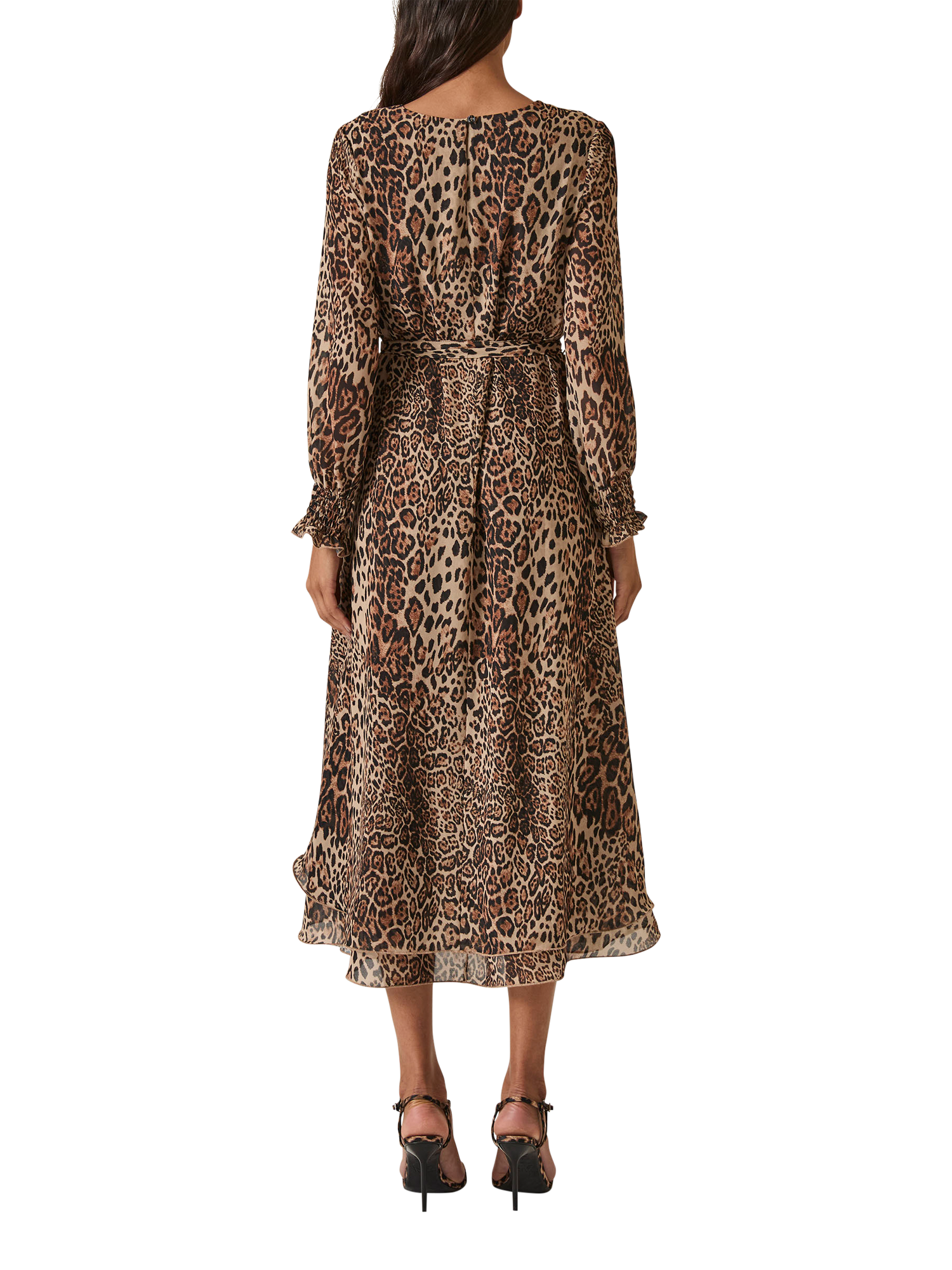 Product image 2 of 7, which shows James Lakeland Leopard Print Wave Hem Maxi Dress, Leopard, 8