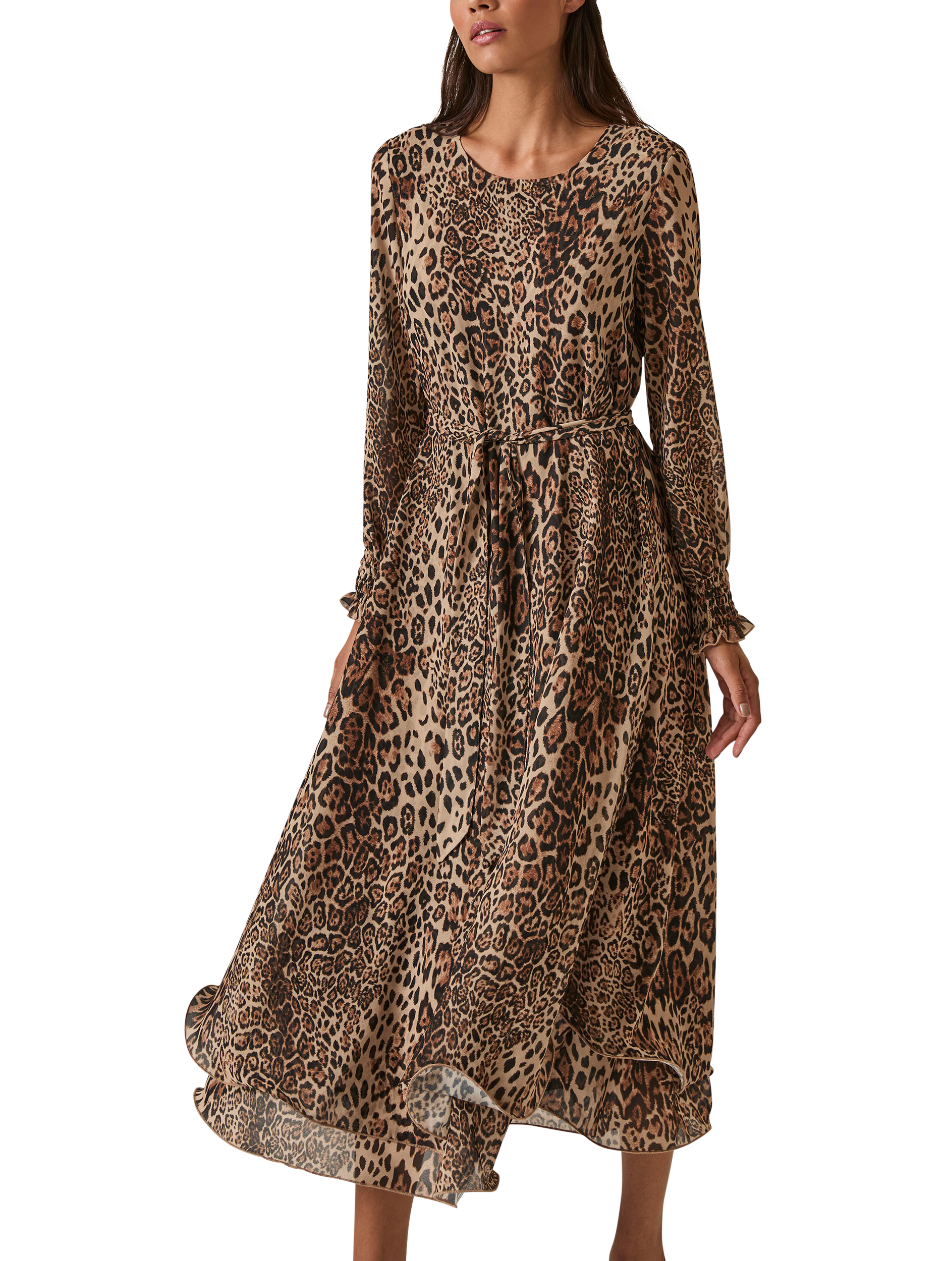 Product image 5 of 7, which shows James Lakeland Leopard Print Wave Hem Maxi Dress, Leopard, 8