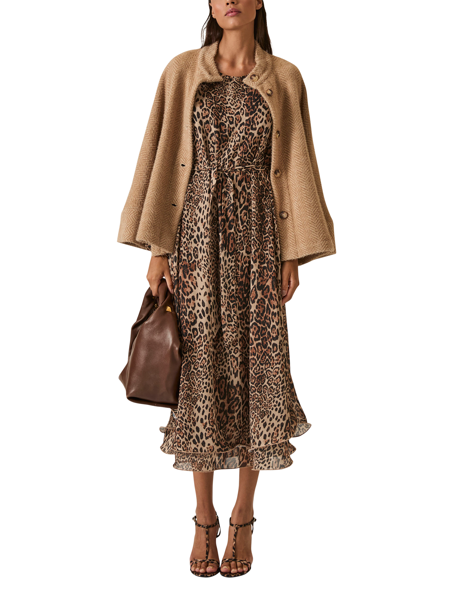 Product image 6 of 7, which shows James Lakeland Leopard Print Wave Hem Maxi Dress, Leopard, 8