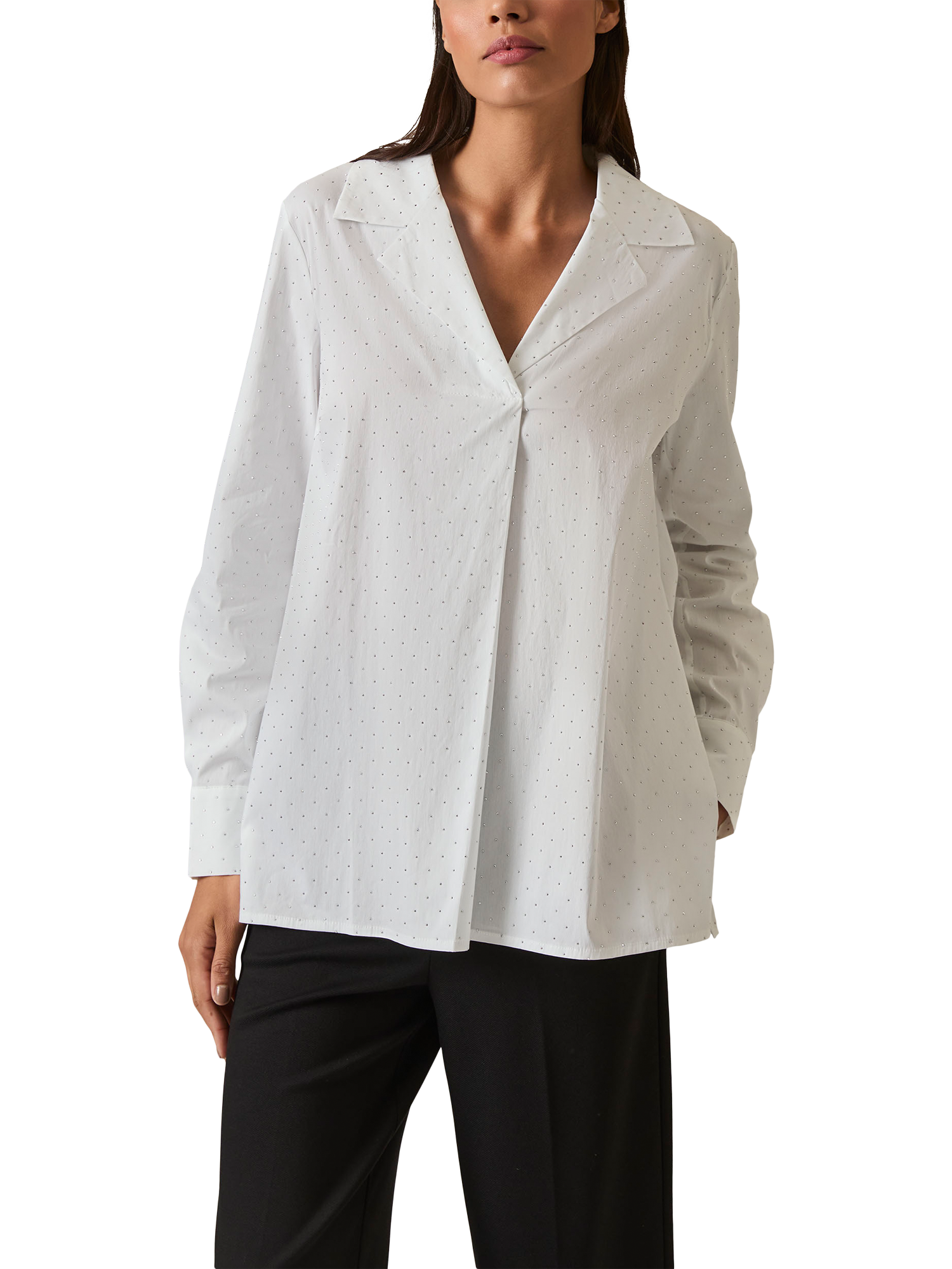 Product image 4 of 6, which shows James Lakeland Metallic Stud Embellished Shirt, White, 8