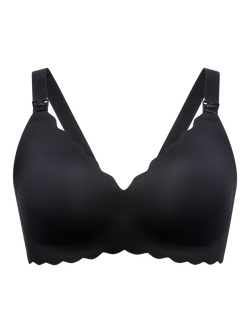 Momcozy Jelly Stripe Seamless Nursing Bra, Black, Black