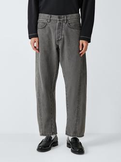 Kin Barrel Leg Front Seam Denim Jeans, Grey, Grey