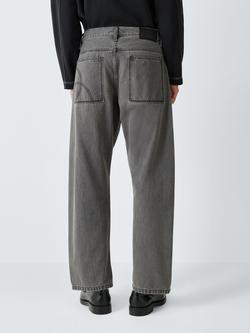 Kin Barrel Leg Front Seam Denim Jeans, Grey - view 2, Grey