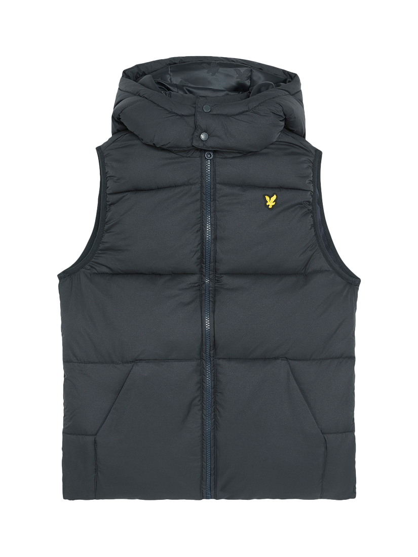 Product image 1 of 3, which shows Lyle & Scott Kids' Ripstop Quilted Gilet, Navy, 9-10 years