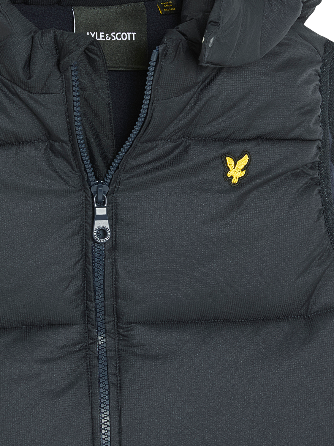 Product image 3 of 3, which shows Lyle & Scott Kids' Ripstop Quilted Gilet, Navy, 9-10 years