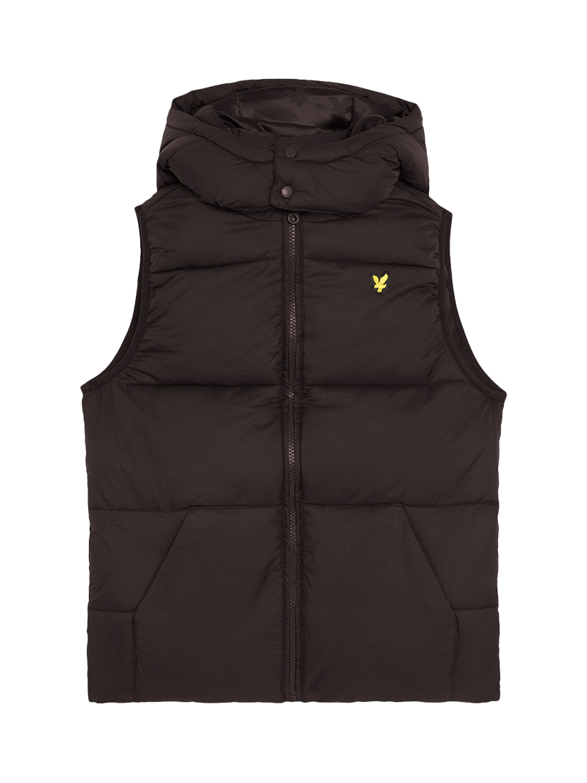 Product image 1 of 3, which shows Lyle & Scott Kids' Ripstop Quilted Gilet, Black, 3-4 years