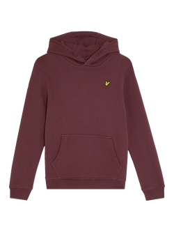 Lyle & Scott Kids' Brush Back Pullover Hoodie, Z562 Burgundy