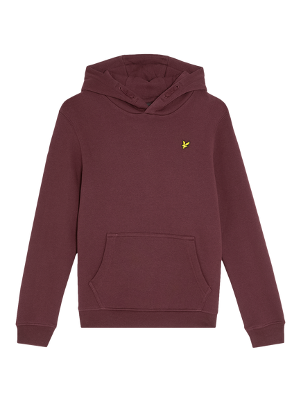 Lyle & Scott Kids' Brush Back Pullover Hoodie, Z562 Burgundy
