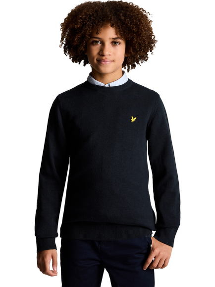 Lyle & Scott Kids' Cotton Relaxed Crew Neck Jumper, Dark Navy, Z271 Dark Navy
