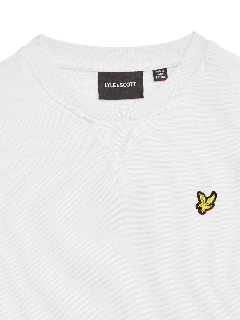 Product image 3 of 3, which shows Lyle & Scott Kids' Cotton Crew Neck Sweatshirt, 626 White, 9-10 years