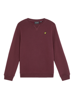Lyle & Scott Kids' Cotton Crew Neck Sweatshirt, Z562 Burgundy
