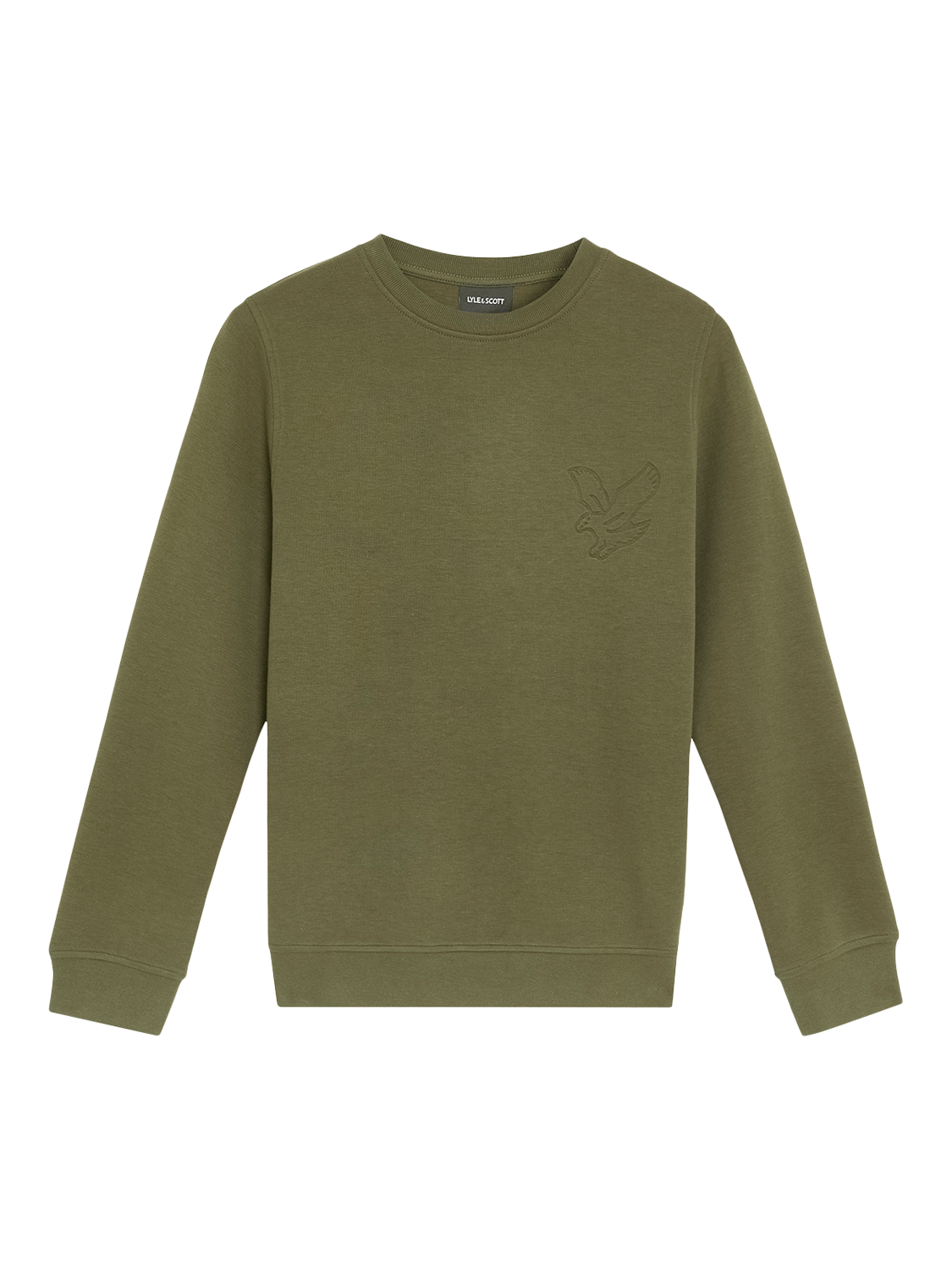 Product image 5 of 7, which shows Lyle & Scott Kids' Cotton Eagle Crew Neck Sweatshirt, X848 Deep Depths, 9-10 years
