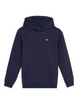 Lyle & Scott Kids' Fly Fleece Hoodie, Burgundy, Z271 Dark Navy