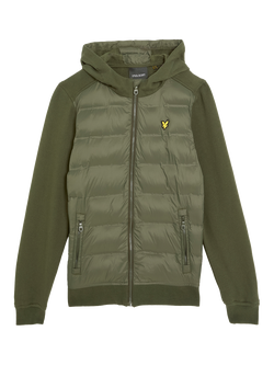 Lyle & Scott Kids' Hybrid Zip Hoodie, Green