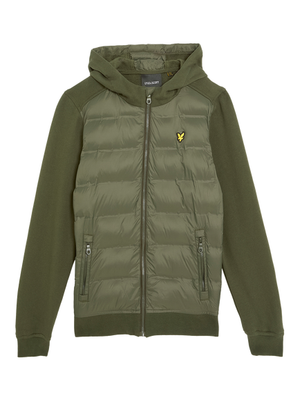 Lyle & Scott Kids' Hybrid Zip Hoodie, Green