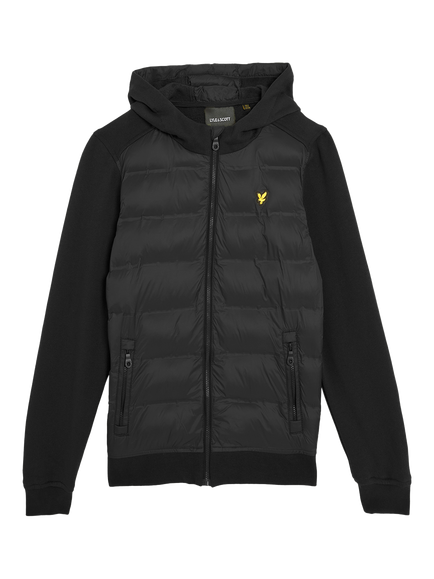 Lyle & Scott Kids' Hybrid Zip Hoodie, Black