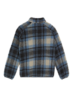 Lyle & Scott Kids' Jacquard Sherpa Fleece Jacket, Navy/Multi - view 2, Navy/Multi