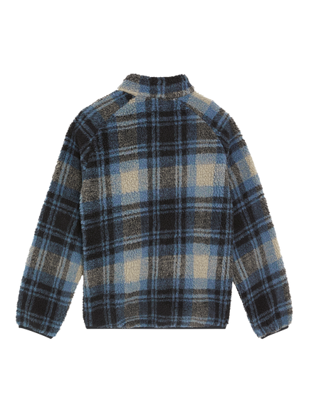 Lyle & Scott Kids' Jacquard Sherpa Fleece Jacket, Navy/Multi - view 2, Navy/Multi