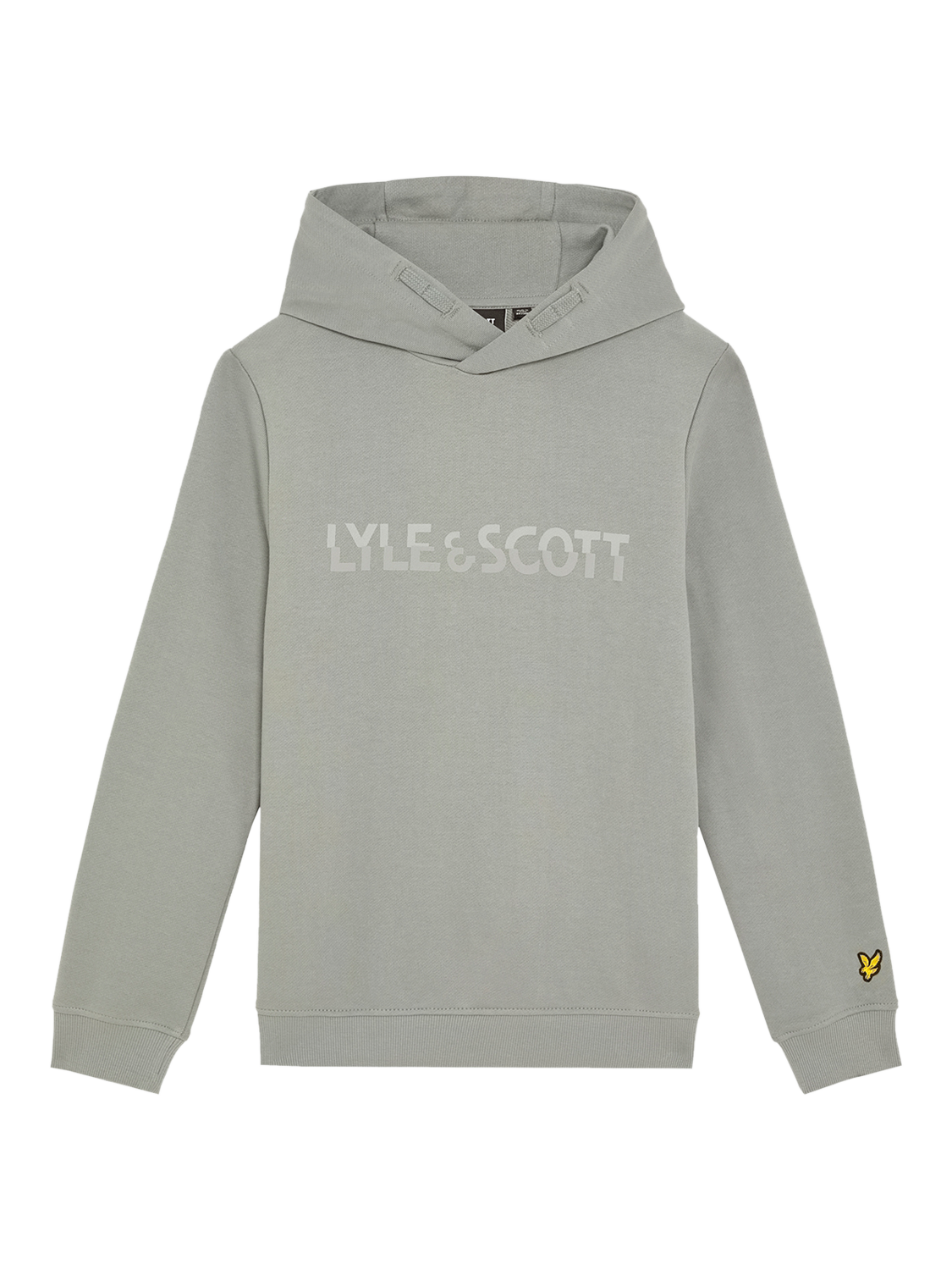 Product image 1 of 3, which shows Lyle & Scott Kids' Multicoloured Print Pullover Hoodie, Grey, 9-10 years