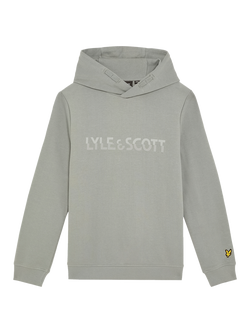 Lyle & Scott Kids' Multicoloured Print Pullover Hoodie, Grey