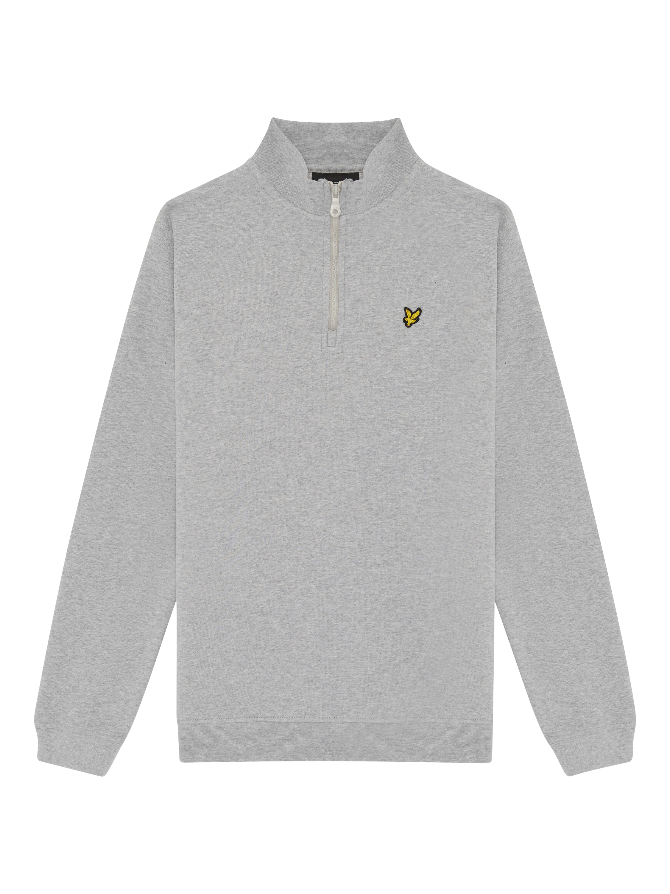 Product image 1 of 3, which shows Lyle & Scott Kids' Cotton Quarter Zip Jumper, D24 Light Grey Marl, 9-10 years